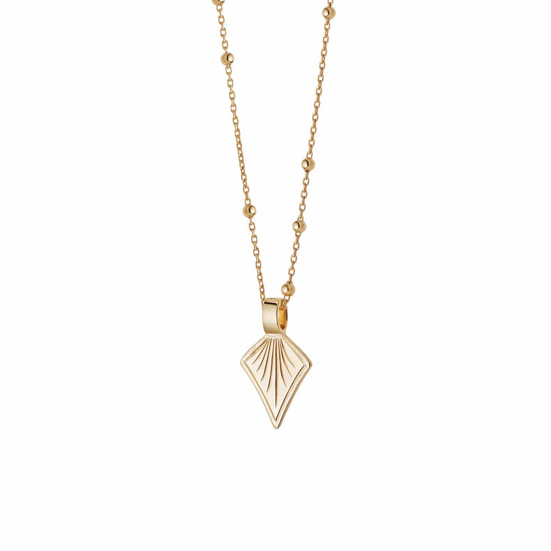 Palm Leaf Bobble Chain Necklace 18ct Gold Plate