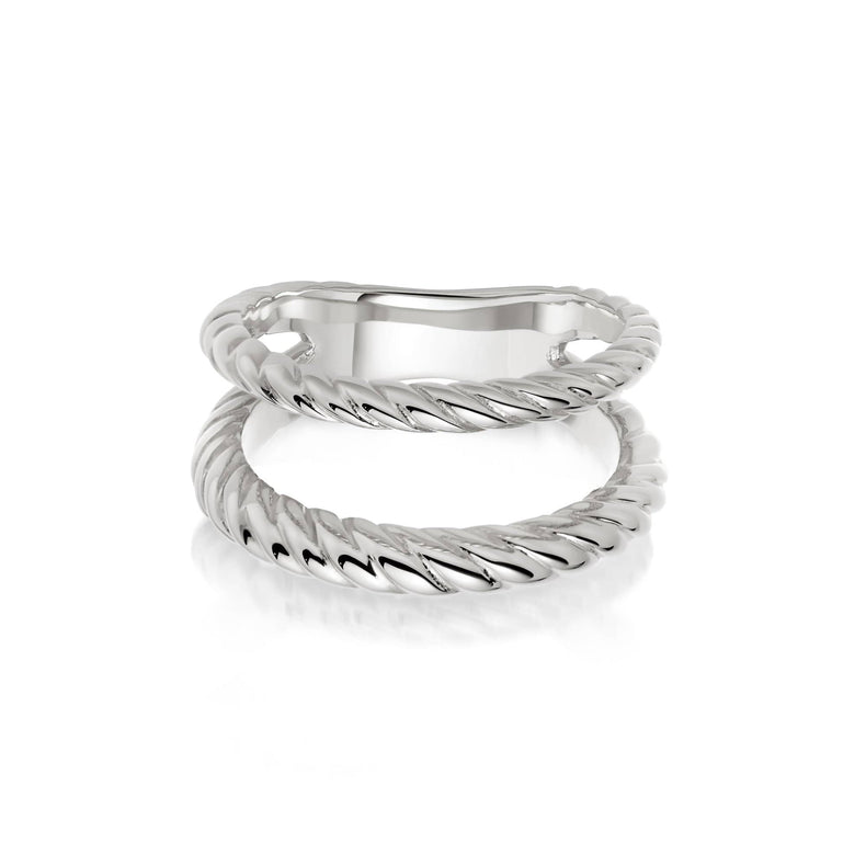 Double Rope Ring Sterling Silver