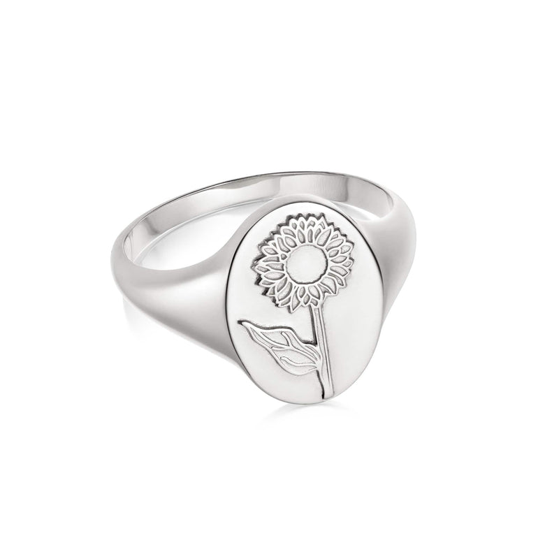 Sunflower Signet Ring Sterling Silver recommended