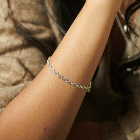 Textured Sunburst Chain Bracelet Sterling Silver recommended
