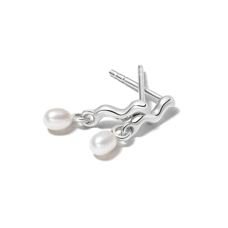 Wave Seed Pearl Stud Earrings Sterling Silver recommended