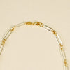 Polly Newman Mixed Metal Paperclip Chain Necklace Silver Plate