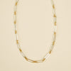 Polly Newman Mixed Metal Paperclip Chain Necklace Silver Plate