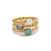 Amazonite Healing Stone Bobble Ring 18ct Gold Plate