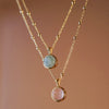 Amazonite Healing Stone Necklace 18ct Gold Plate