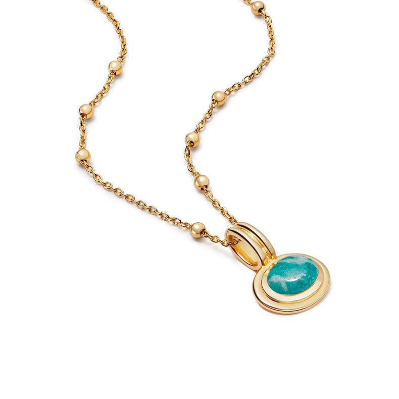 Amazonite Pendant Necklace 18ct Gold Plate recommended