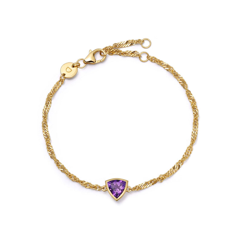 Amethyst February Birthstone Charm Bracelet 18ct Gold Plate recommended