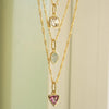 Amethyst February Birthstone Charm Necklace 18ct Gold Plate