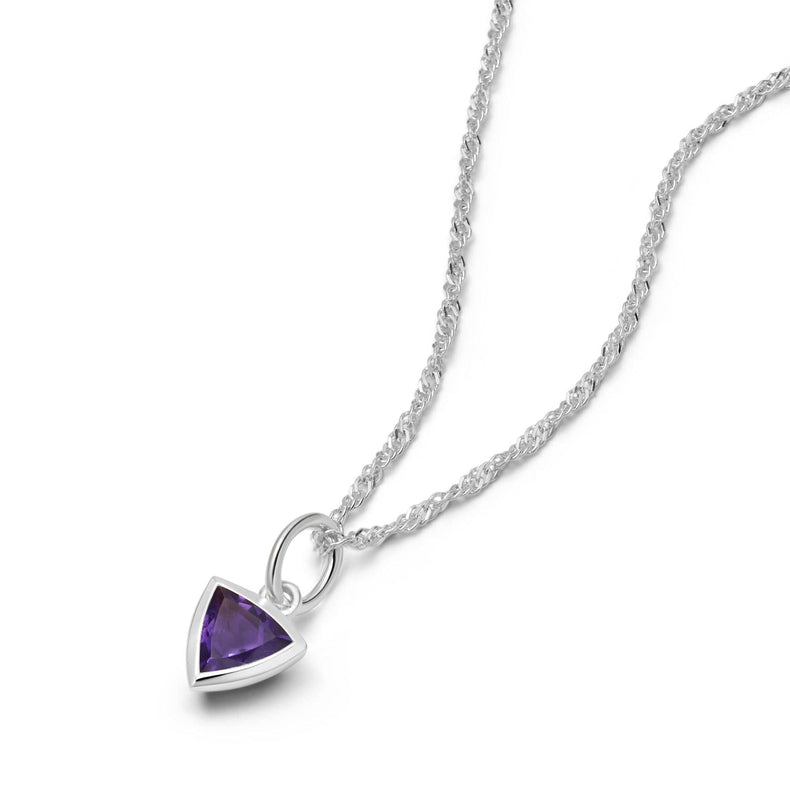 Amethyst February Birthstone Charm Necklace Sterling Silver recommended