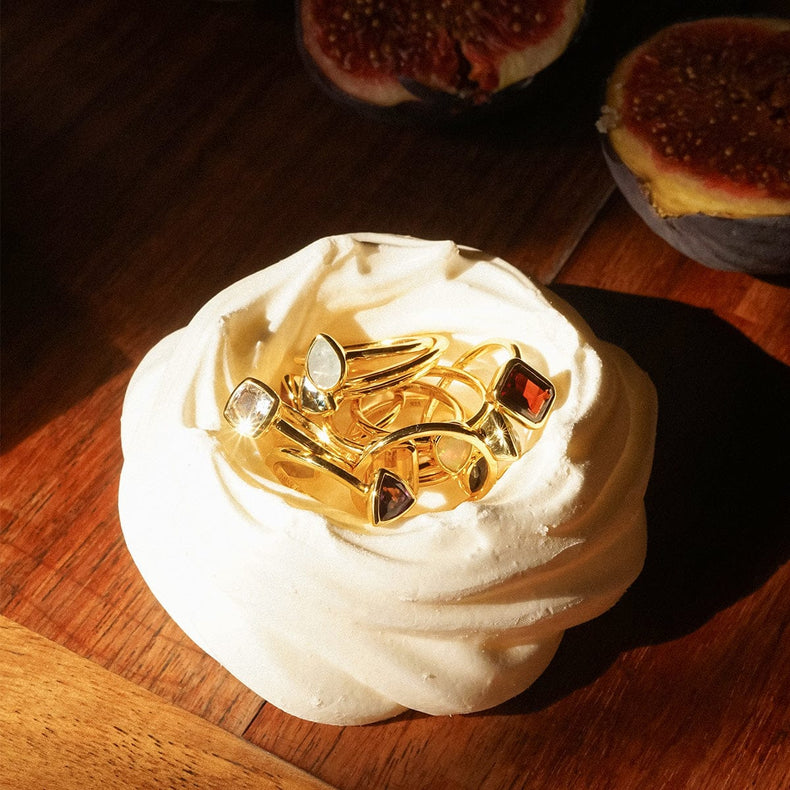 Amethyst February Birthstone Ring 18ct Gold Plate