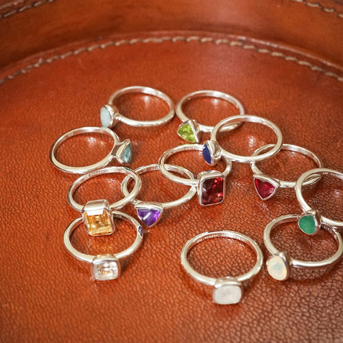 Amethyst February Birthstone Ring Sterling Silver