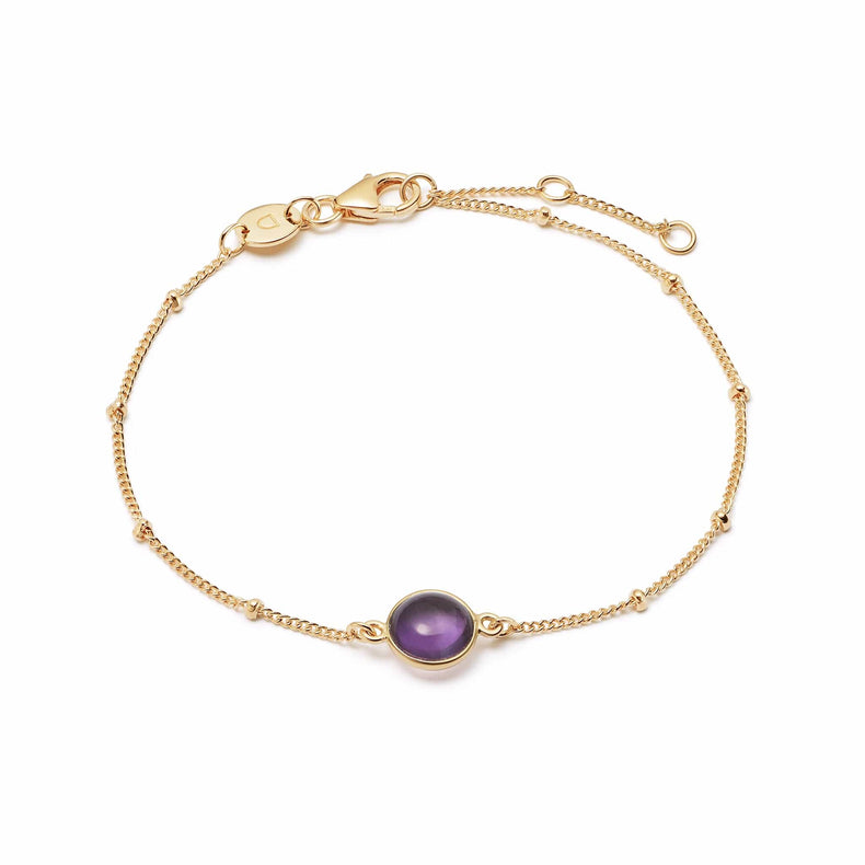 Amethyst Healing Stone Bobble Bracelet 18ct Gold Plate recommended