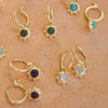 Amethyst Healing Stone Charm Earrings 18ct Gold Plate
