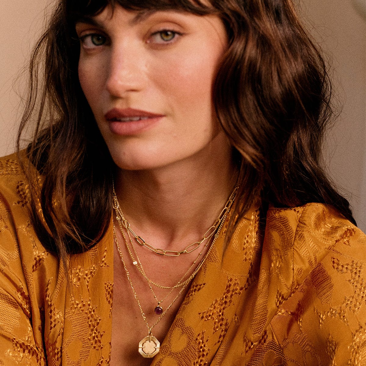 Amethyst Healing Stone Necklace 18ct Gold Plate