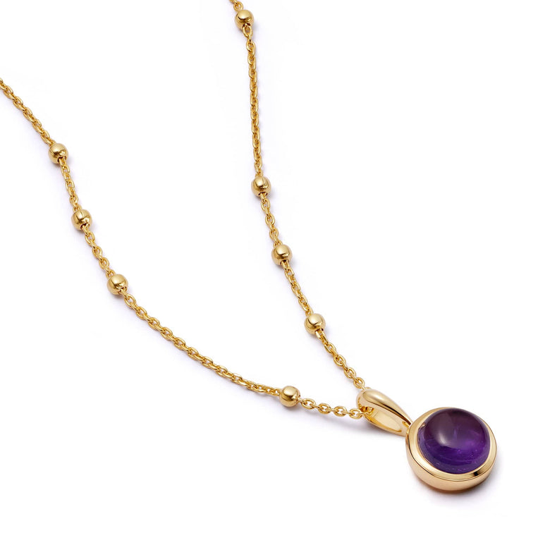 Amethyst Healing Stone Necklace 18ct Gold Plate recommended