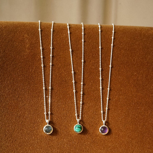 Amethyst Healing Stone Necklace Sterling Silver