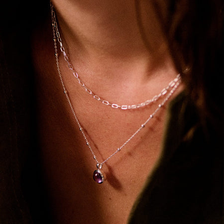 Amethyst Healing Stone Necklace Sterling Silver recommended