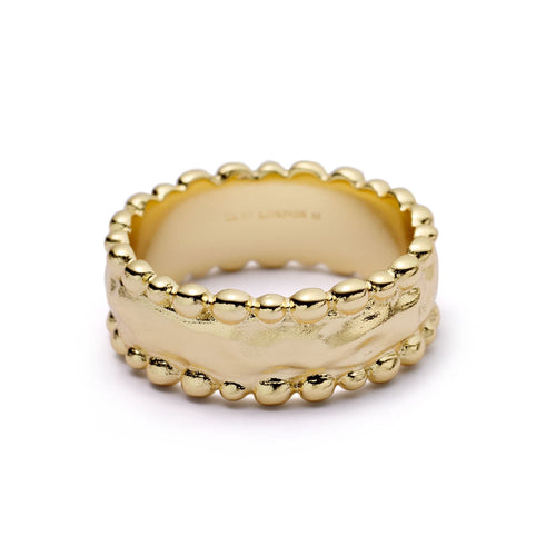Amulet Band Ring 18ct Gold Plate