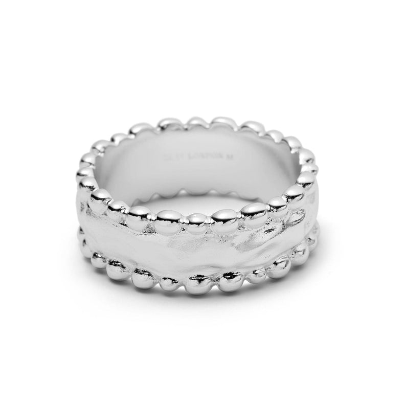 Amulet Band Ring Silver Plate