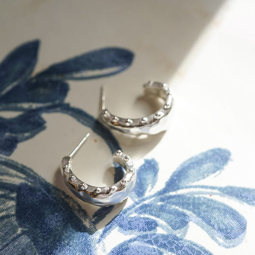 Amulet Bobble Hoop Earrings Sterling Silver