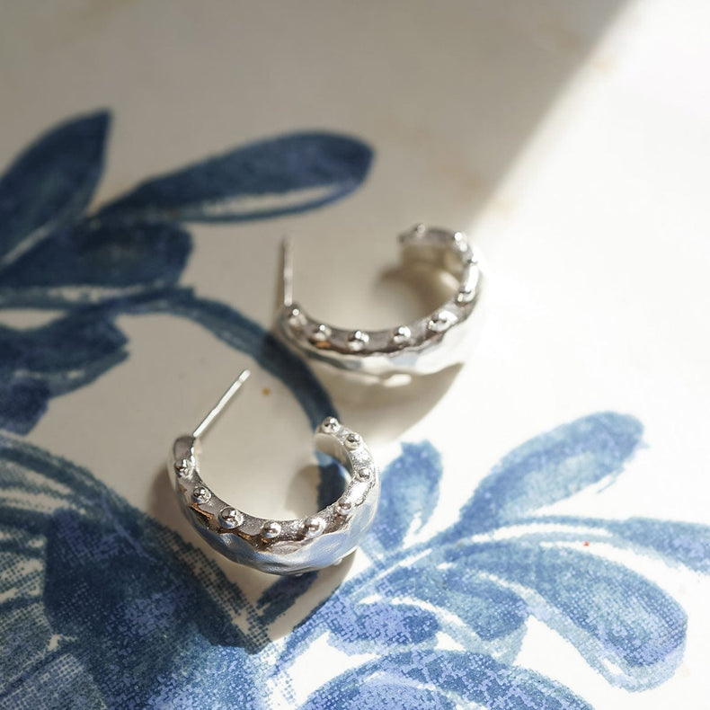 Amulet Bobble Hoop Earrings Sterling Silver