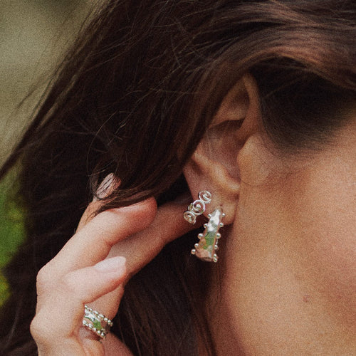 Amulet Bobble Hoop Earrings Sterling Silver