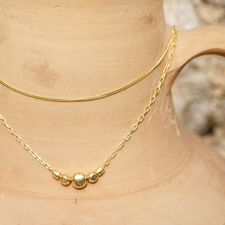 Amulet Bobble Layered Necklace 18ct Gold Plate
