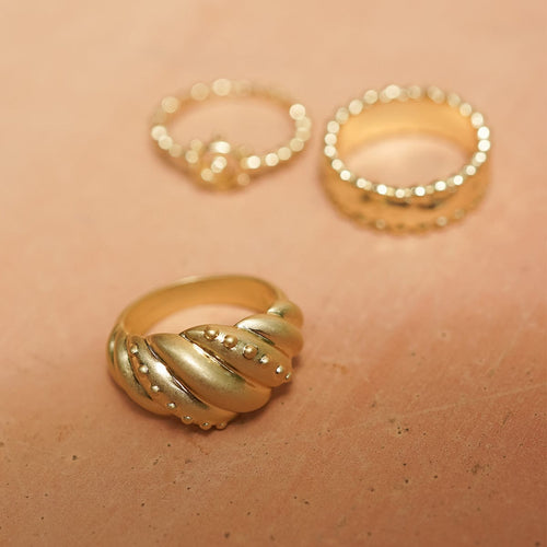 Amulet Dome Ring 18ct Gold Plate