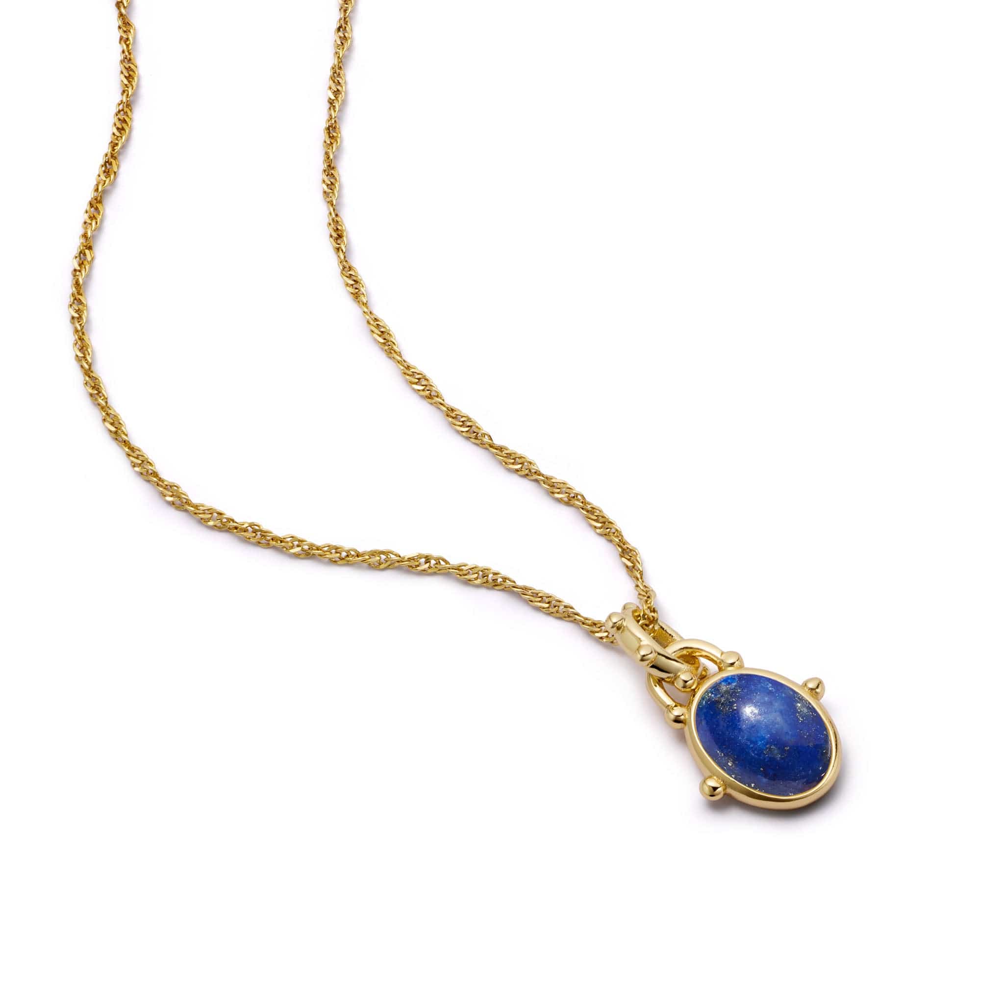 Amulet Lapis Necklace 18ct Gold Plate – Daisy London - Main Image