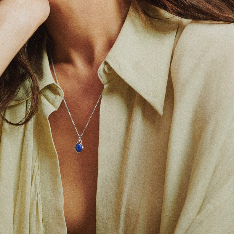 Amulet Lapis Necklace Sterling Silver