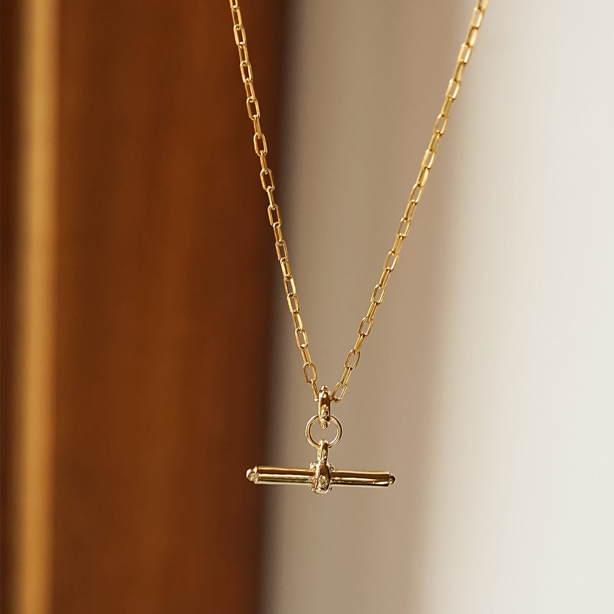 Amulet T Bar Necklace 18ct Gold Plate
