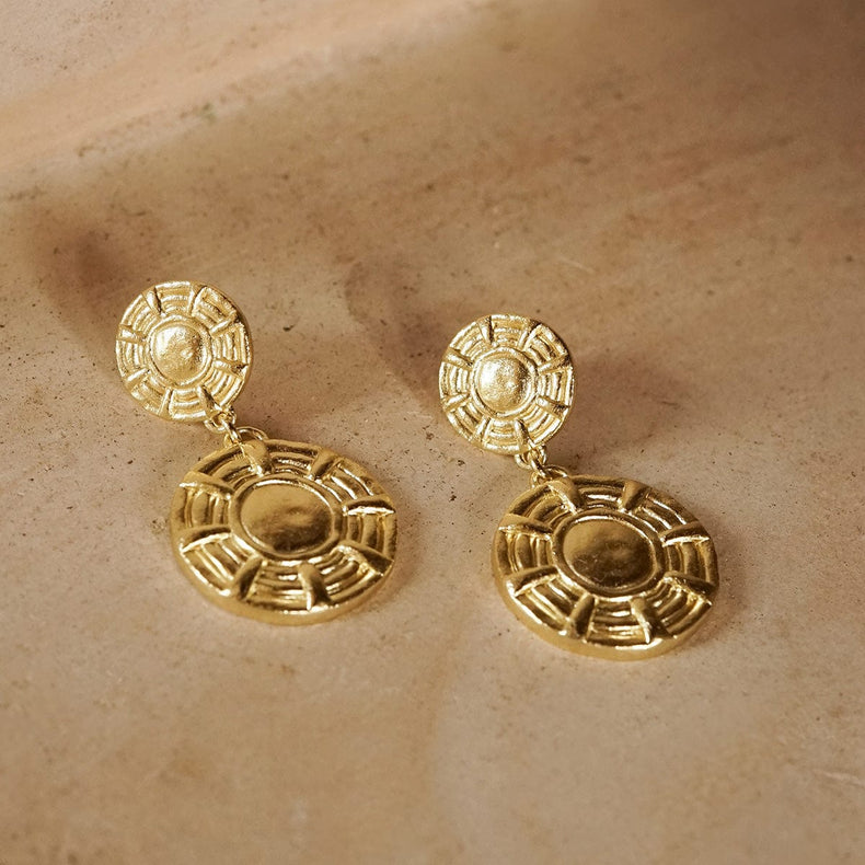 Apollo Double Drop Earrings 18ct Gold Plate