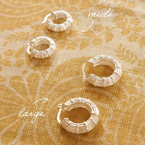 Apollo Hoop Earrings Layering Set Silver Plate