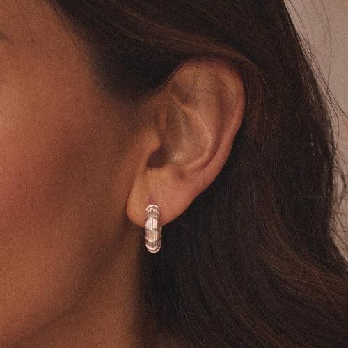 Apollo Midi Hoops Silver Plate