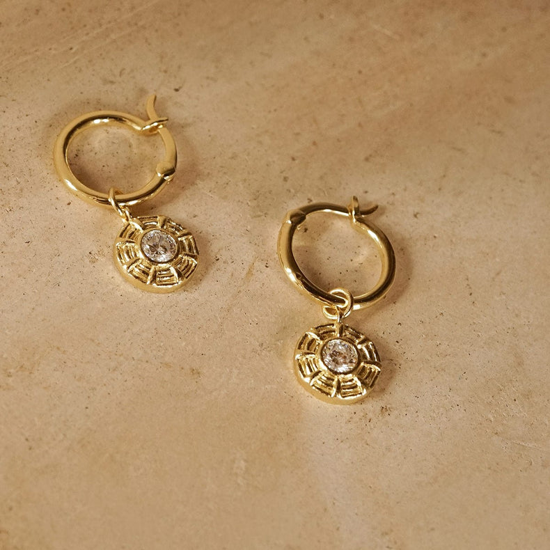 Apollo Sparkle Drop Earrings 18ct Gold Plate