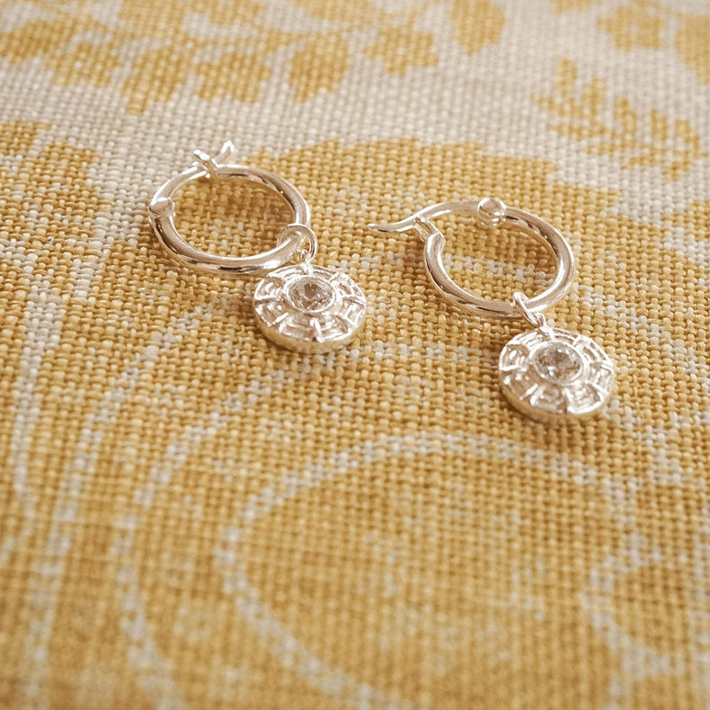 Apollo Sparkle Drop Earrings Sterling Silver