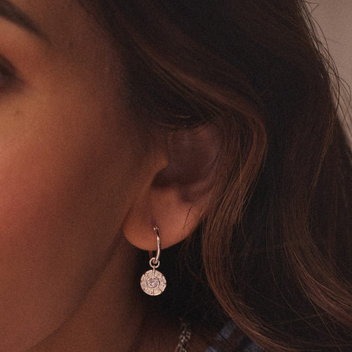 Apollo Sparkle Drop Earrings Sterling Silver