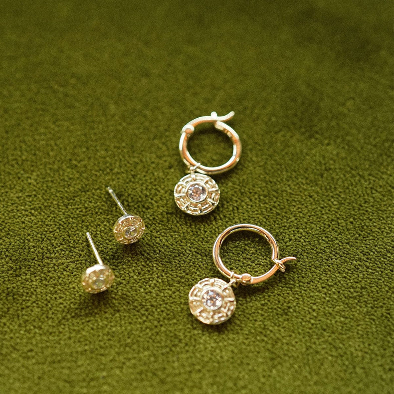 Apollo Sparkle Earring Stack 18ct Gold Plate