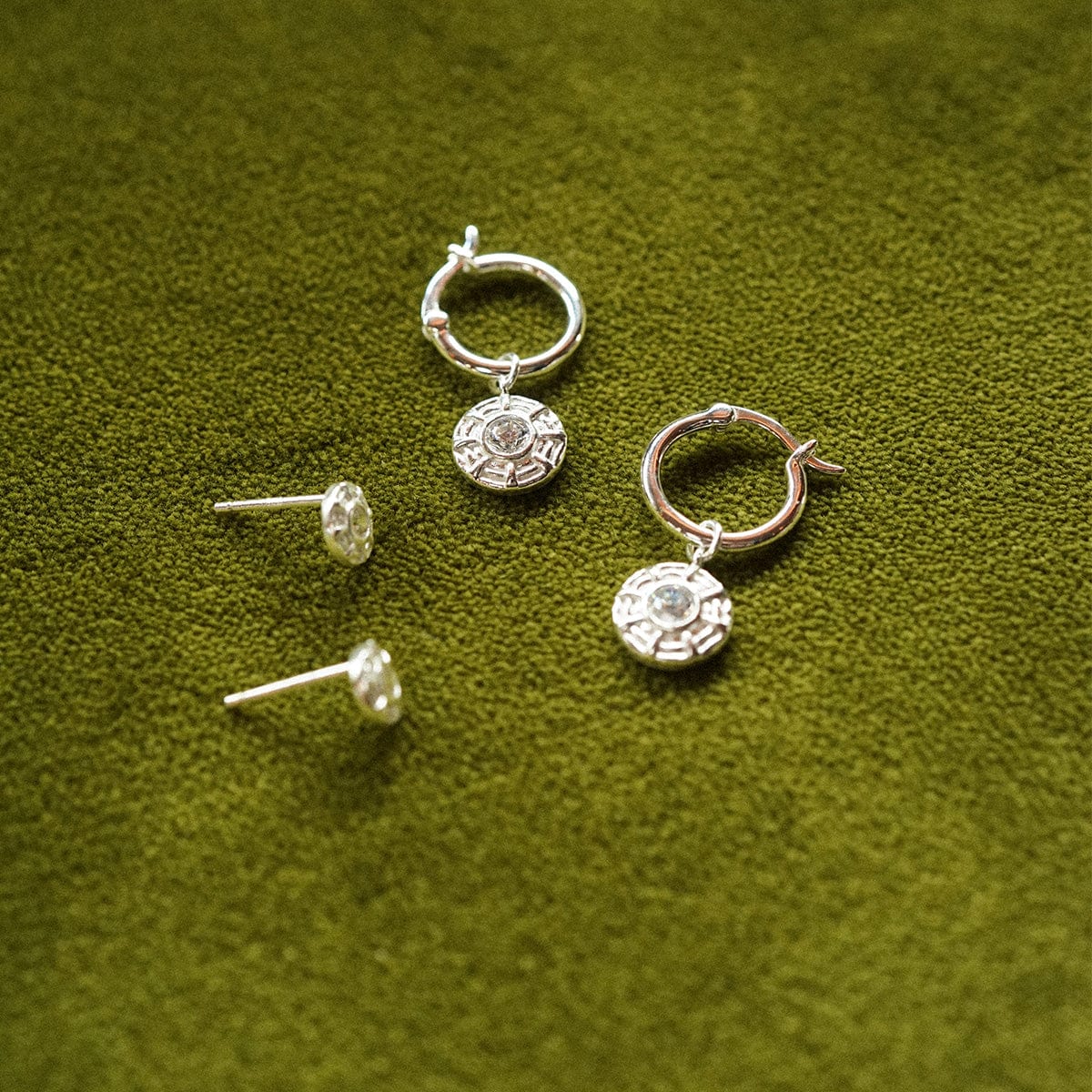 Apollo Sparkle Earring Stack Sterling Silver