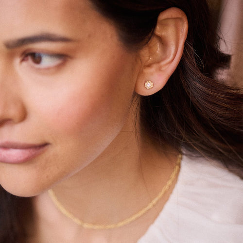 Apollo Sparkle Stud Earrings 18ct Gold Plate