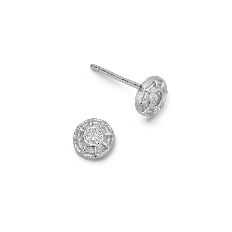 Apollo Sparkle Stud Earrings Sterling Silver