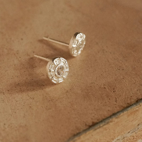 Apollo Sparkle Stud Earrings Sterling Silver