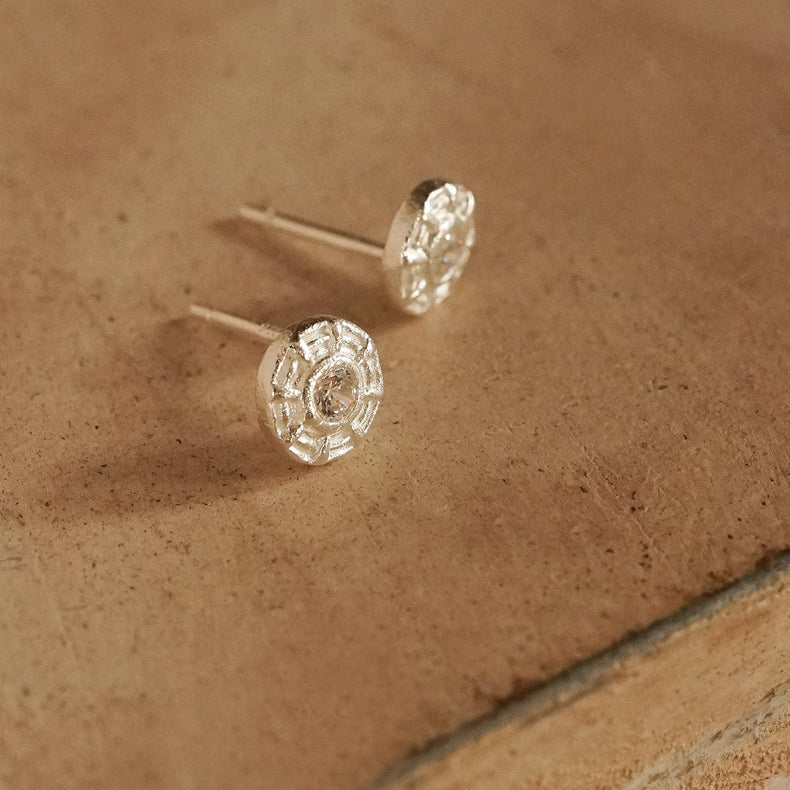 Apollo Sparkle Stud Earrings Sterling Silver