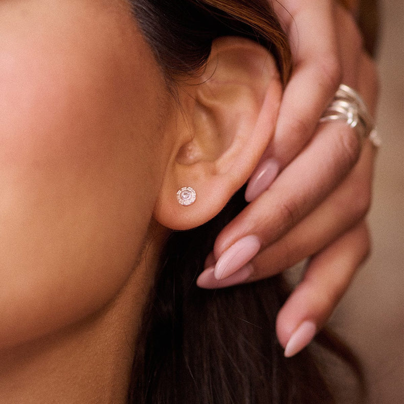 Apollo Sparkle Stud Earrings Sterling Silver