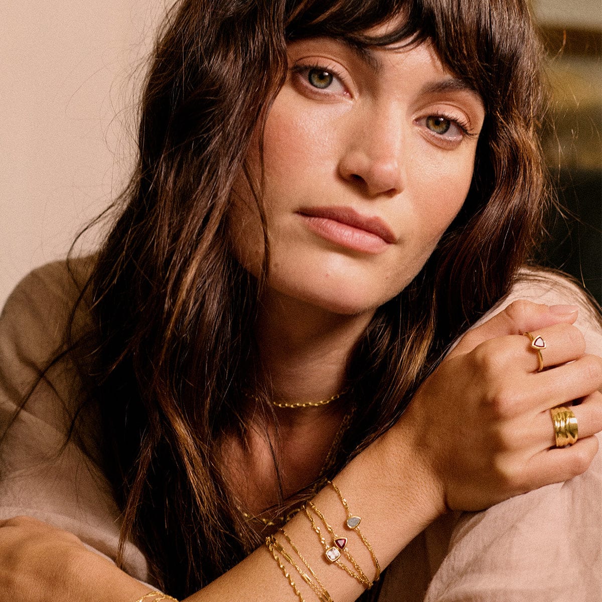 Aquamarine March Birthstone Charm Bracelet 18ct Gold Plate