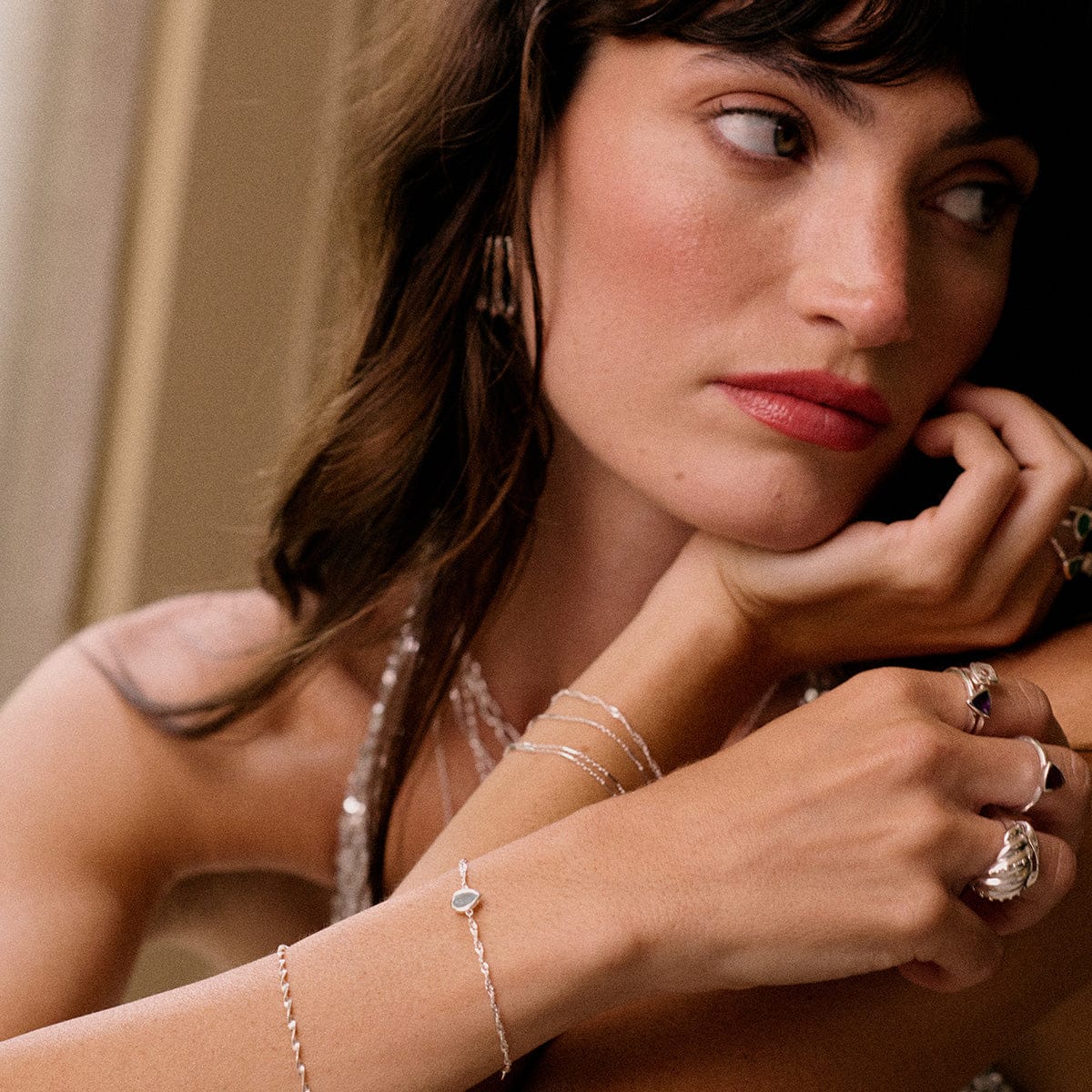 Aquamarine March Birthstone Charm Bracelet Sterling Silver