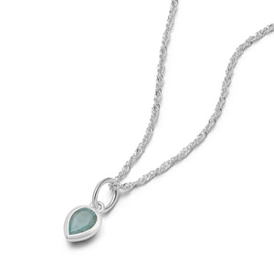 Aquamarine March Birthstone Charm Necklace Sterling Silver recommended