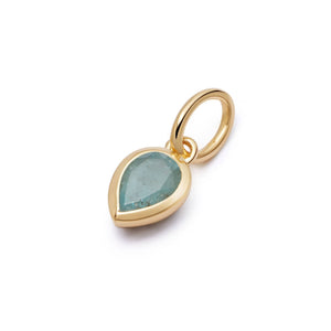 Aquamarine March Birthstone Charm Pendant 18ct Gold Plate recommended