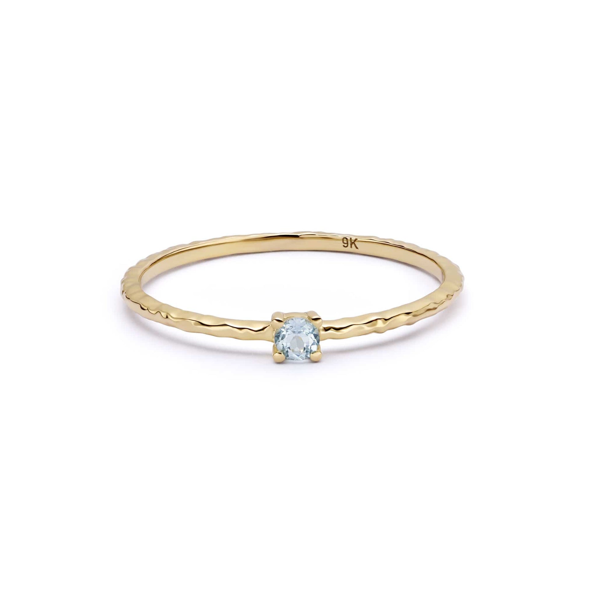 Aquamarine March Birthstone Ring 9ct Solid Gold