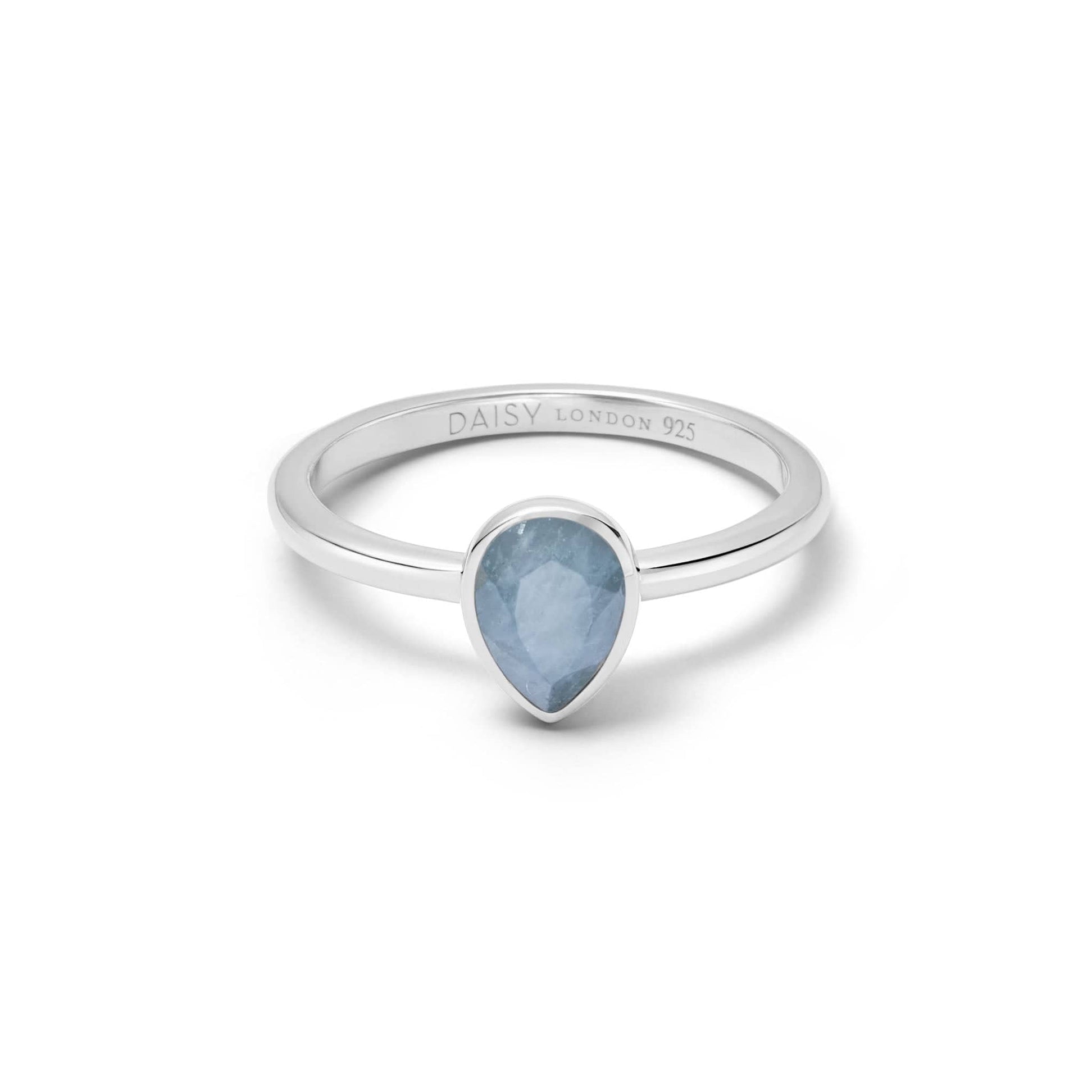 Aquamarine March Birthstone Ring Sterling Silver